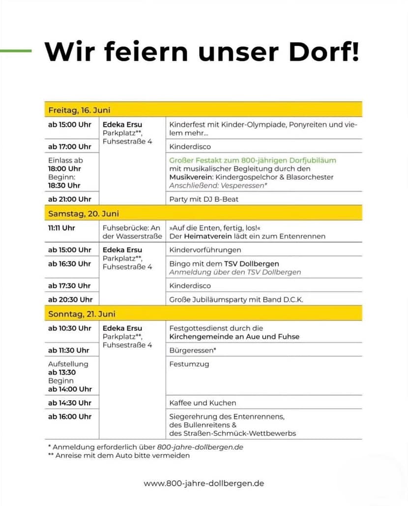 800 Jahre Dollbergen Programm2